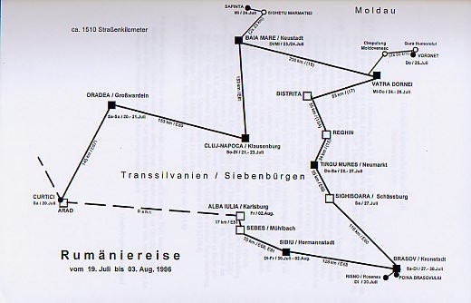 Reiseroute Studienreise I